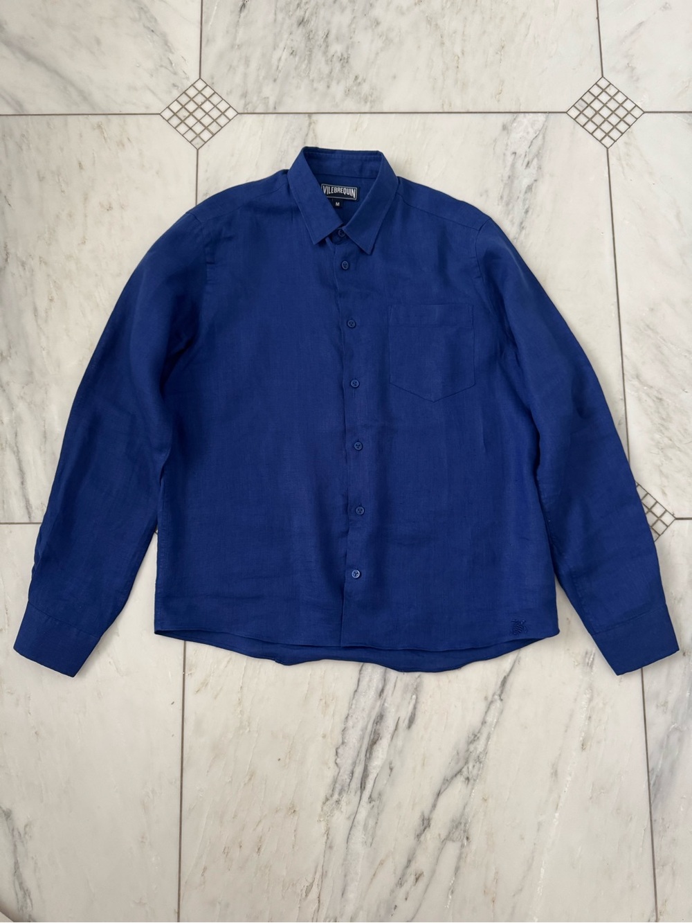 Vilebrequin Royal Blue Long-Sleeve Button-Down Shirt